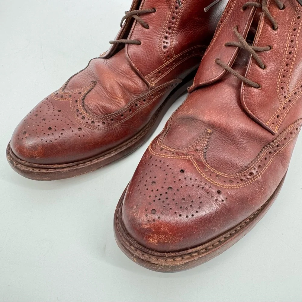 Florsheim by Duckie Brown Wingtip Leather Boots Brown Size‎ 9.5